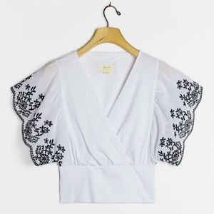 NWT Anthropologie Maeve “Tavi” Embroidered Top